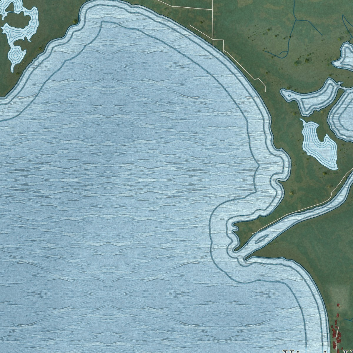 Close-up of the map of Koshkonong, Wisconsin print showing street and building detail