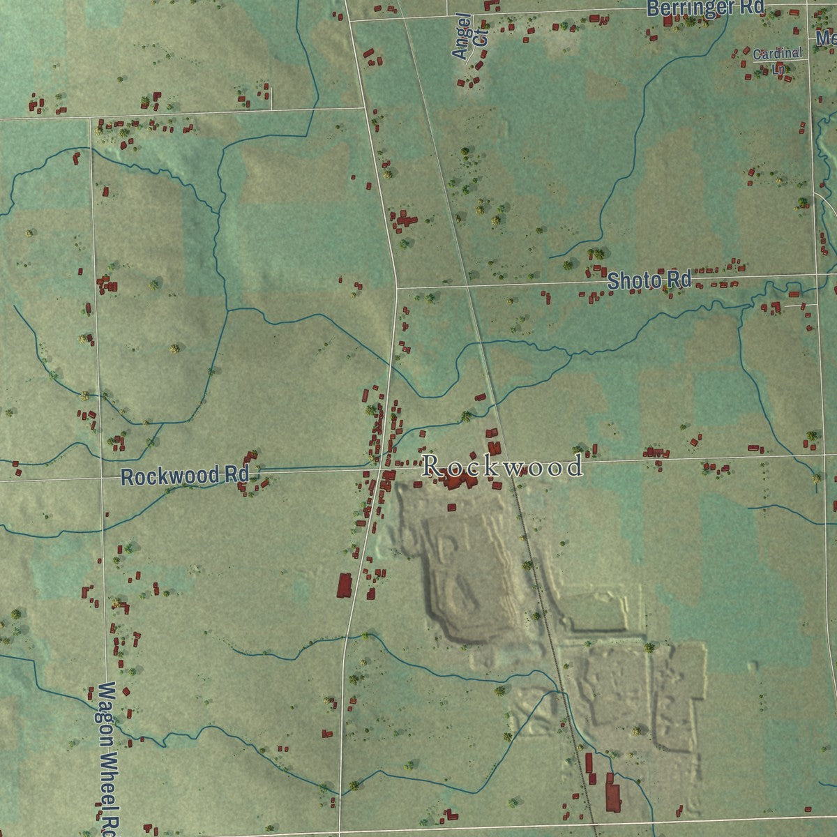 Second close-up of the map of Kossuth, Wisconsin print showing more streets and buildings