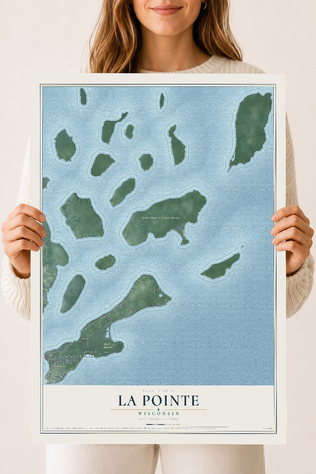 Map of La Pointe, Wisconsin, 18 x 24 inch unframed archival matte print