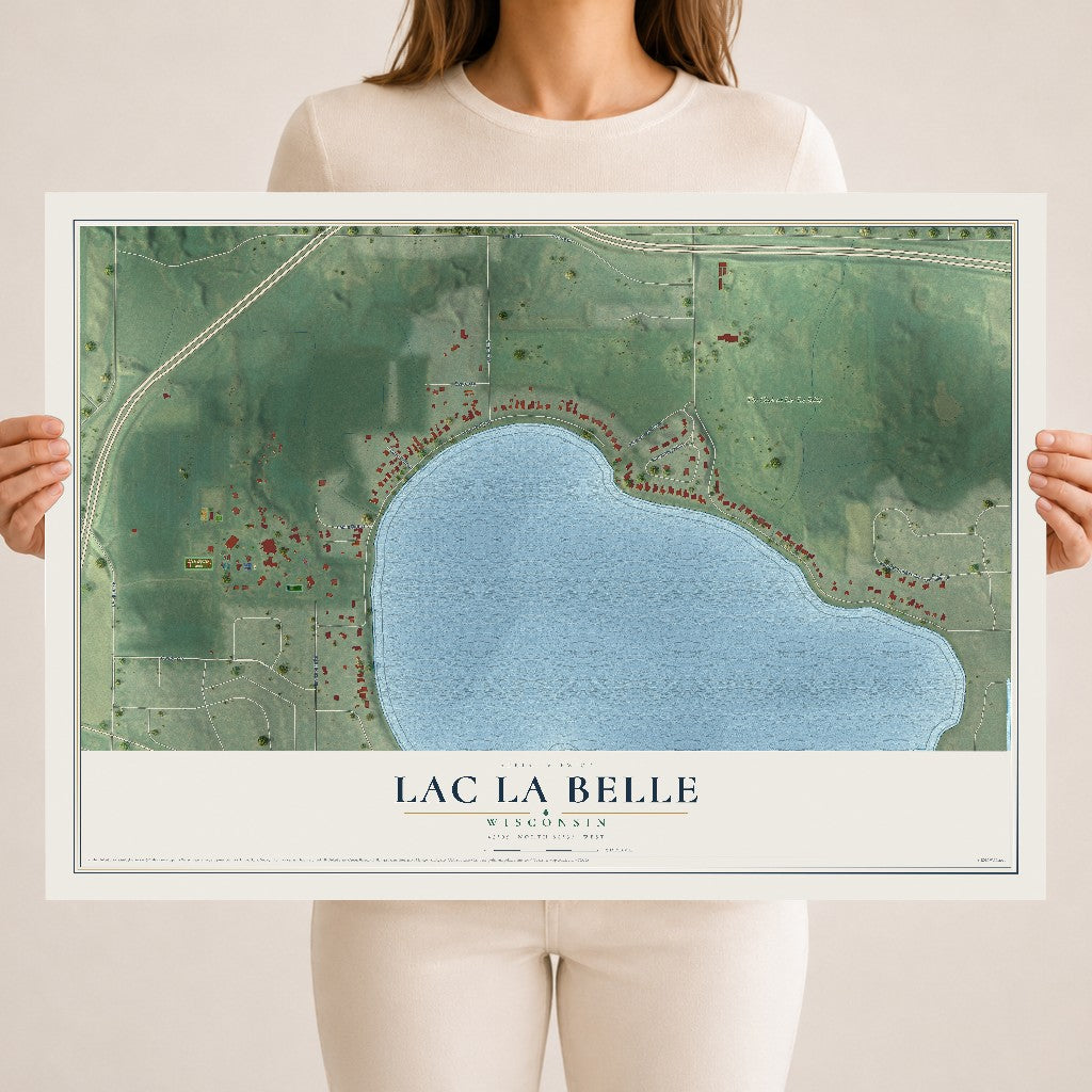 Map of Lac La Belle, Wisconsin, 18 x 24 inch unframed archival matte print