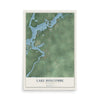 Map of Lake Holcombe, Wisconsin, 12 x 18 inch unframed archival matte print