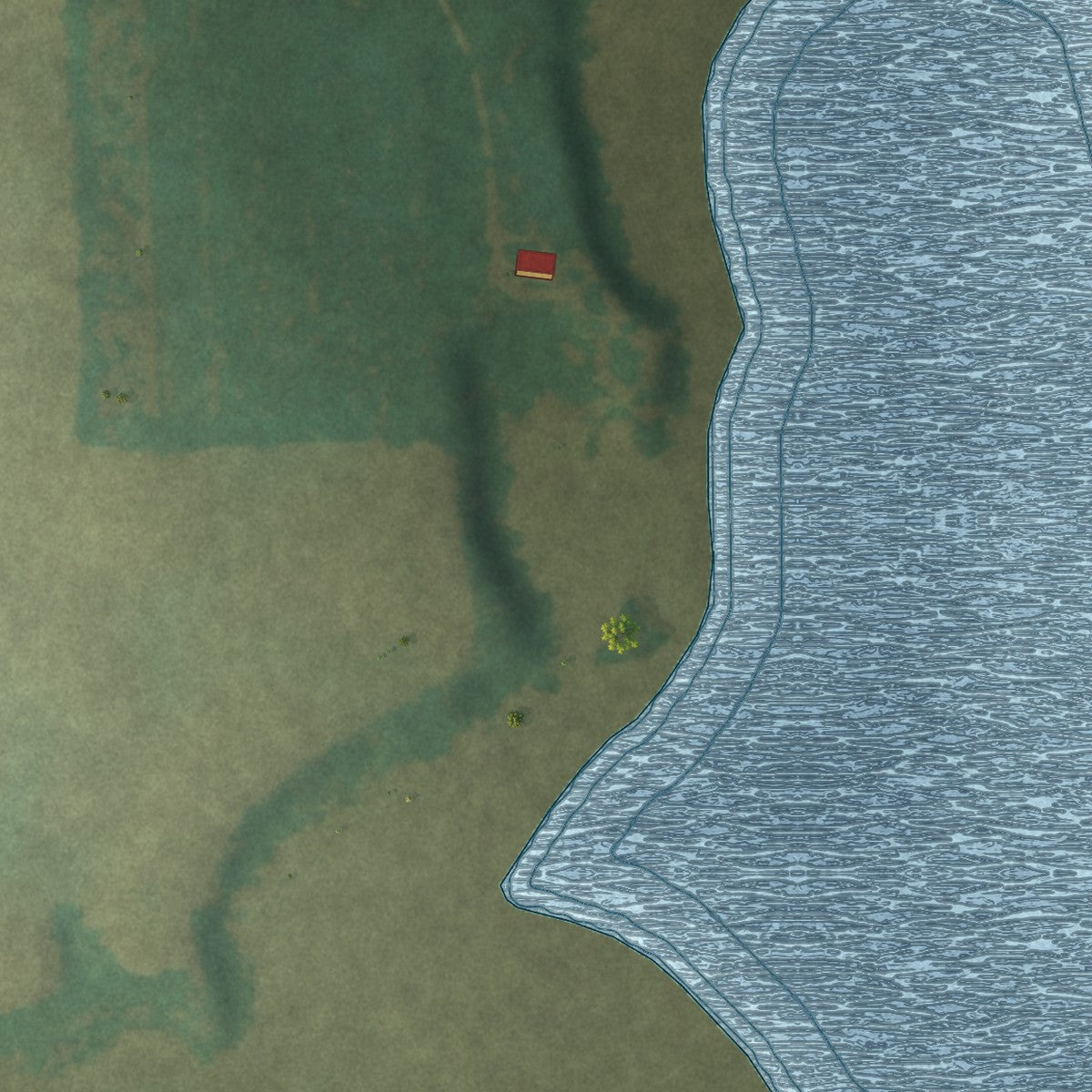 Close-up of the map of Lake Lorraine, Wisconsin print showing street and building detail