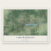 Lake Wazeecha, Wisconsin map print, the full design