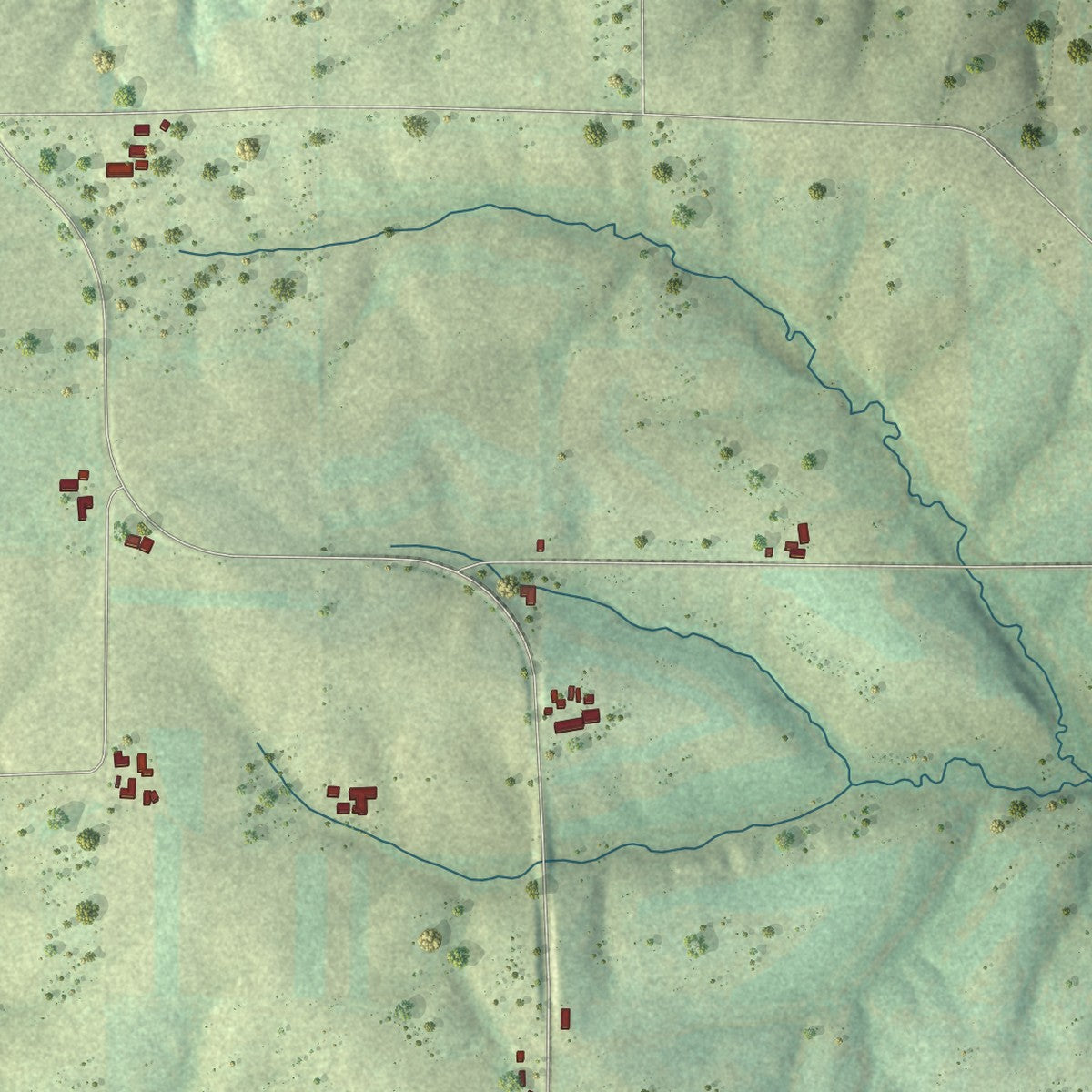 Close-up of the map of Lamont, Wisconsin print showing street and building detail
