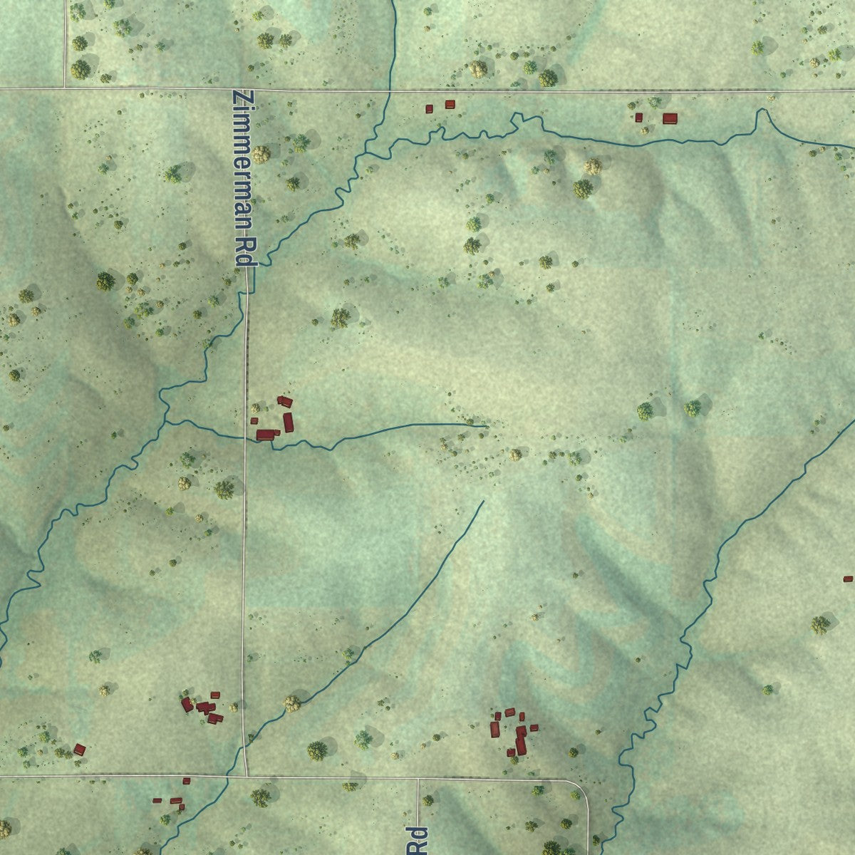 Second close-up of the map of Lamont, Wisconsin print showing more streets and buildings