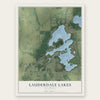 Lauderdale Lakes, Wisconsin map print, the full design