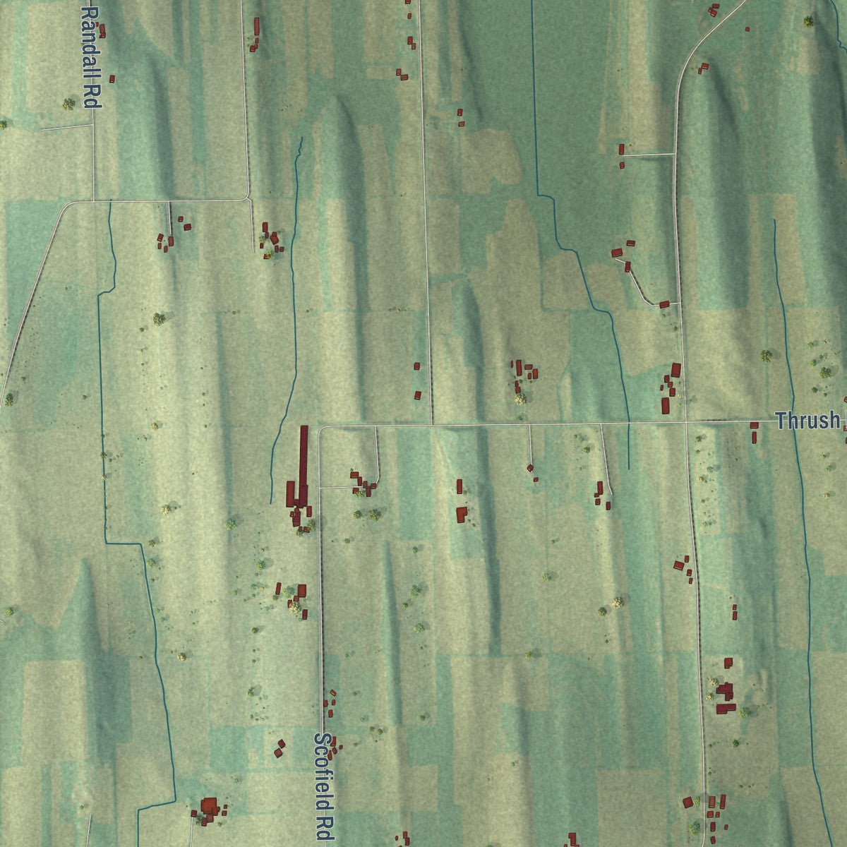 Close-up of the map of Lebanon, Dodge County, Wisconsin print showing street and building detail