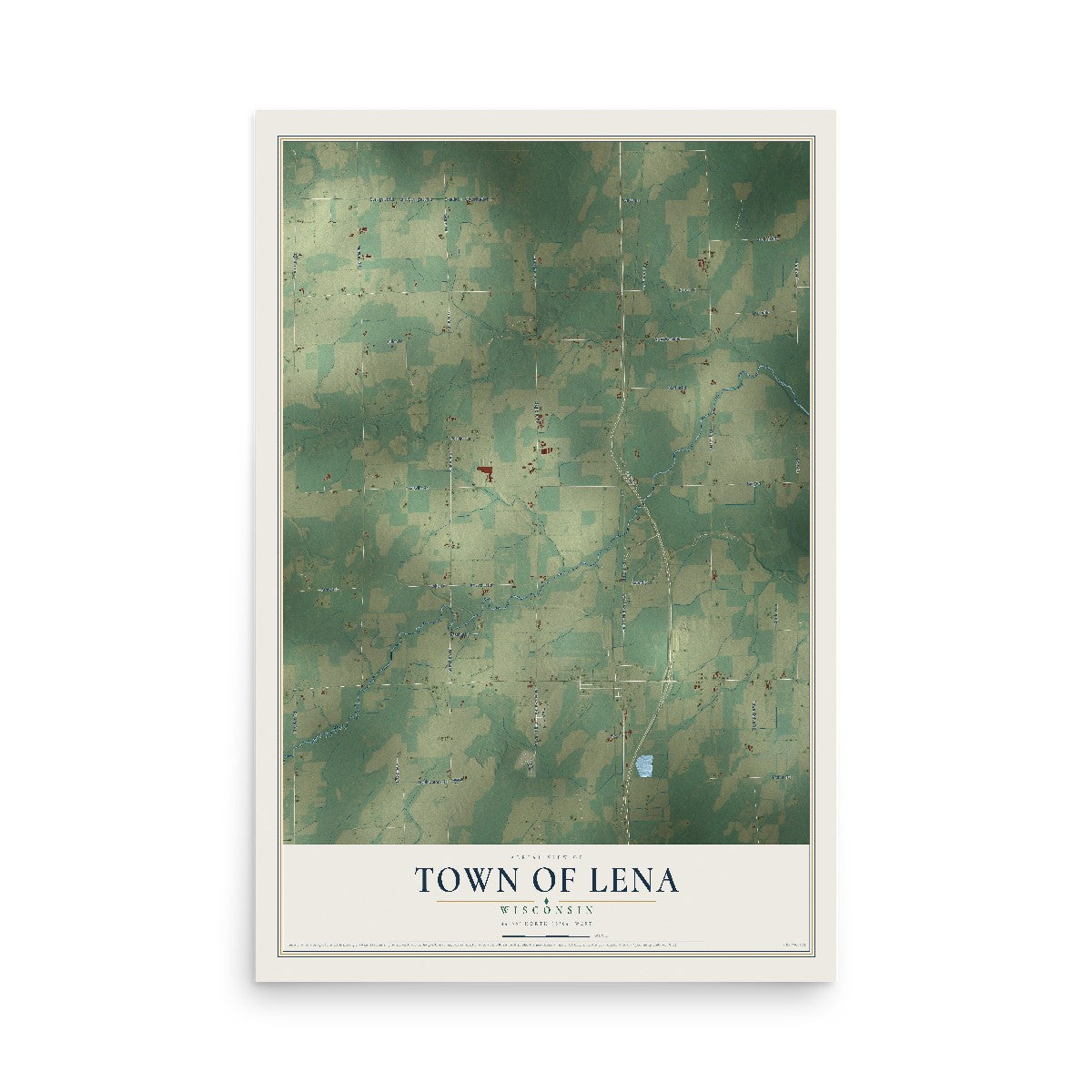 Map of the Town of Lena, Wisconsin, 12 x 18 inch unframed archival matte print