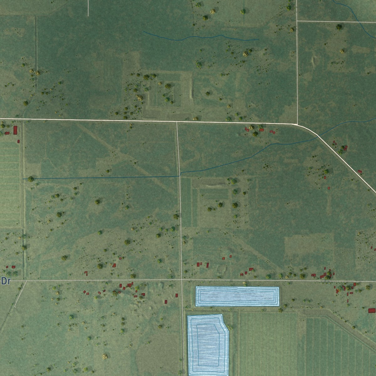 Close-up of the map of Leola, Wisconsin print showing street and building detail
