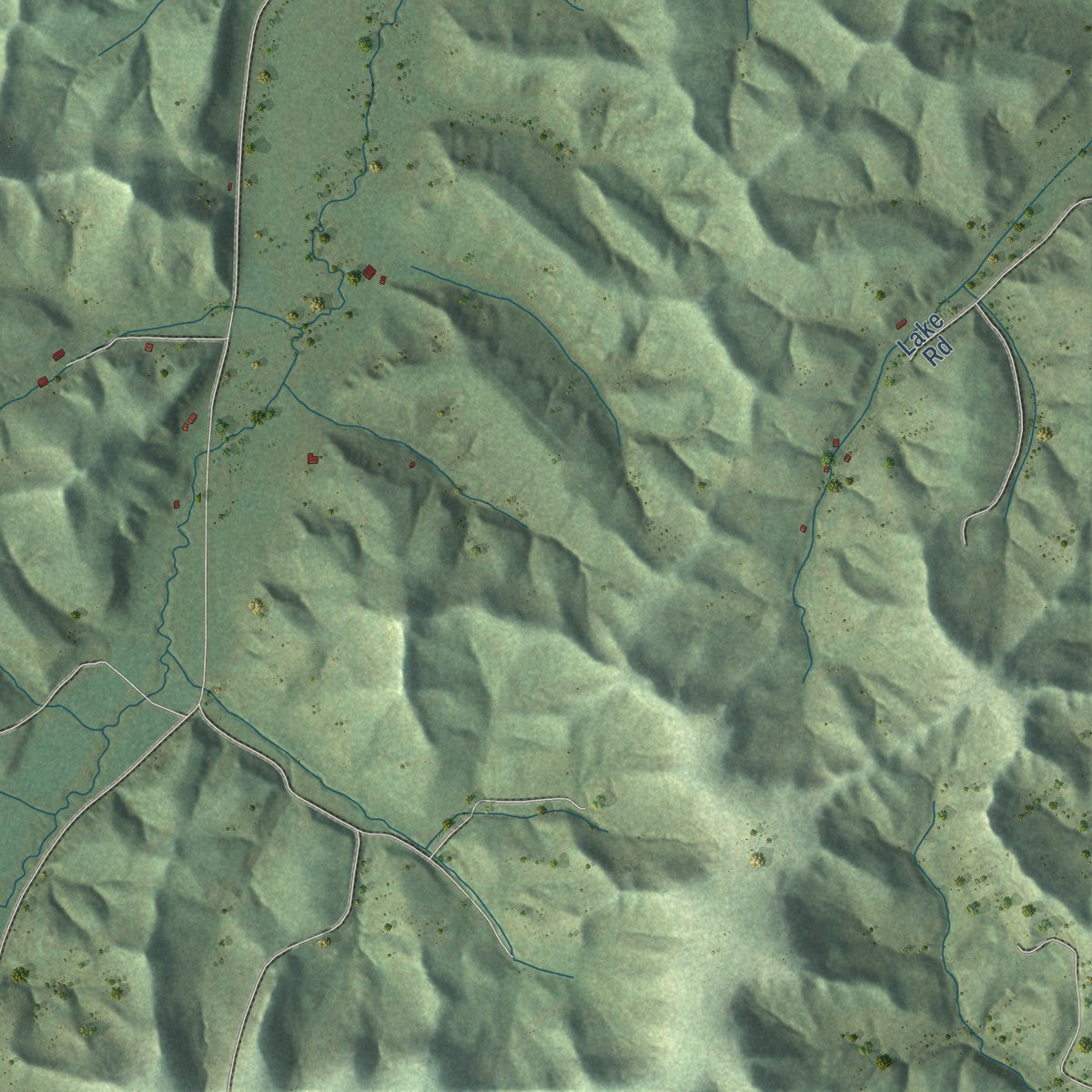 Close-up of the map of Leon, Monroe County, Wisconsin print showing street and building detail