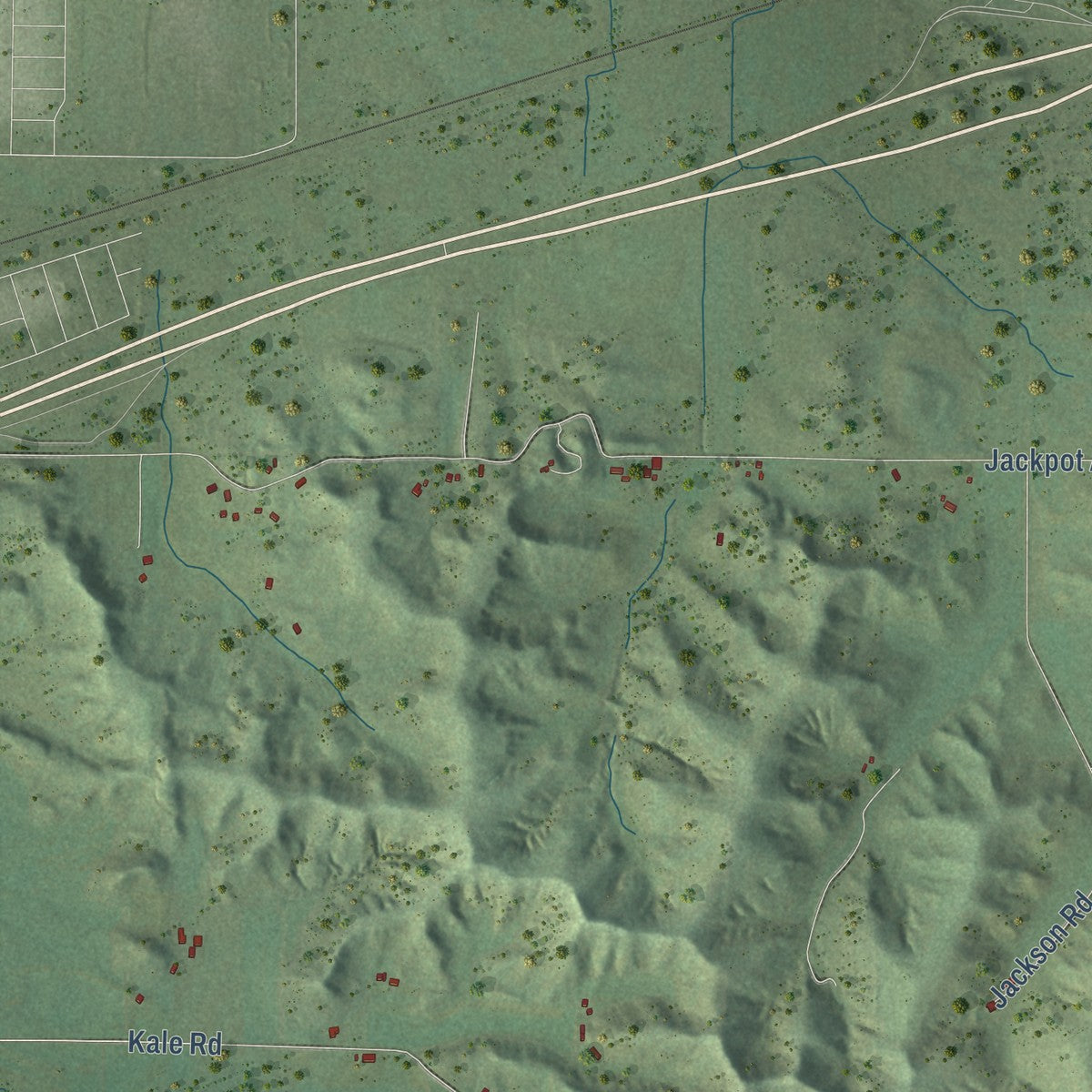 Second close-up of the map of Leon, Monroe County, Wisconsin print showing more streets and buildings