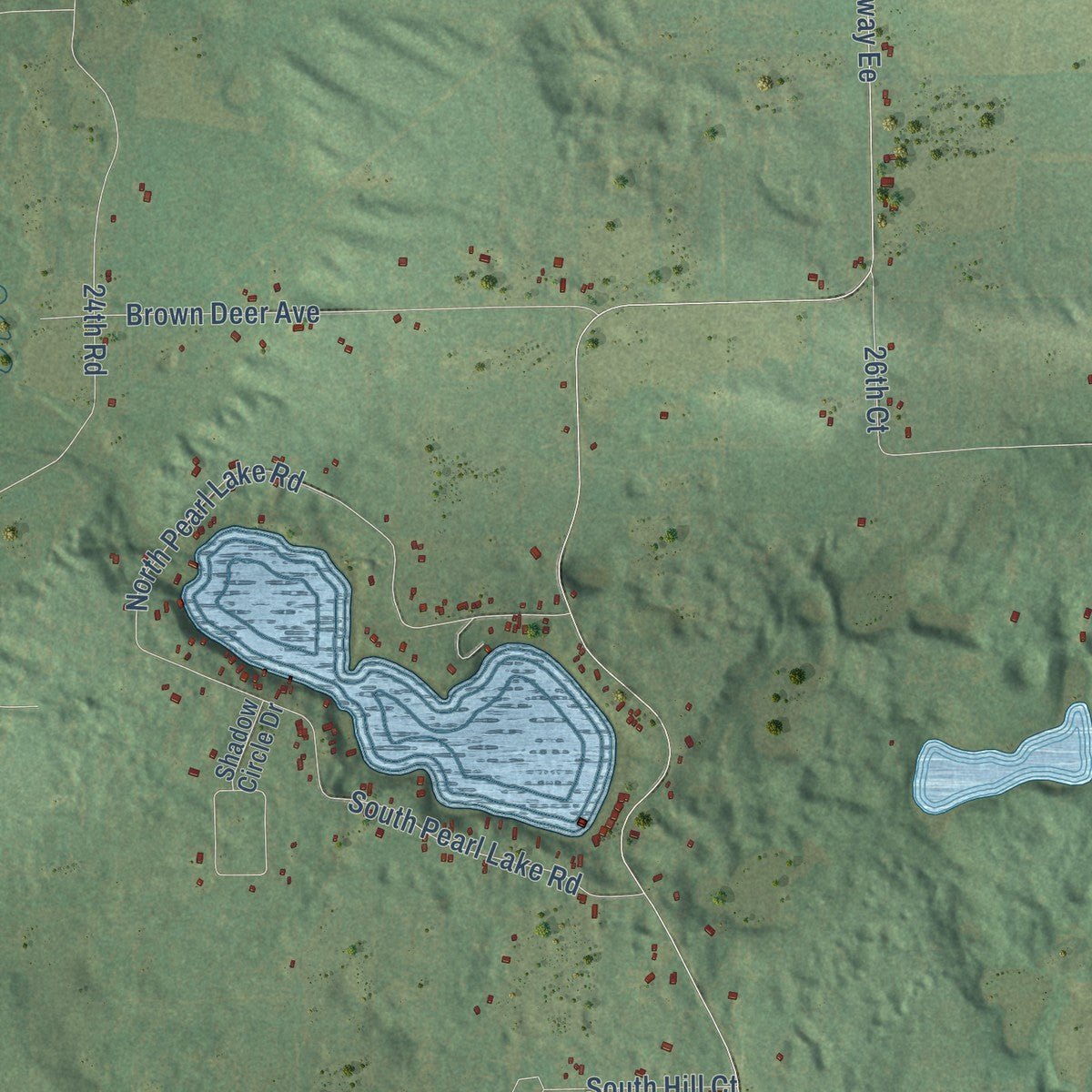 Close-up of the map of Leon, Waushara County, Wisconsin print showing street and building detail