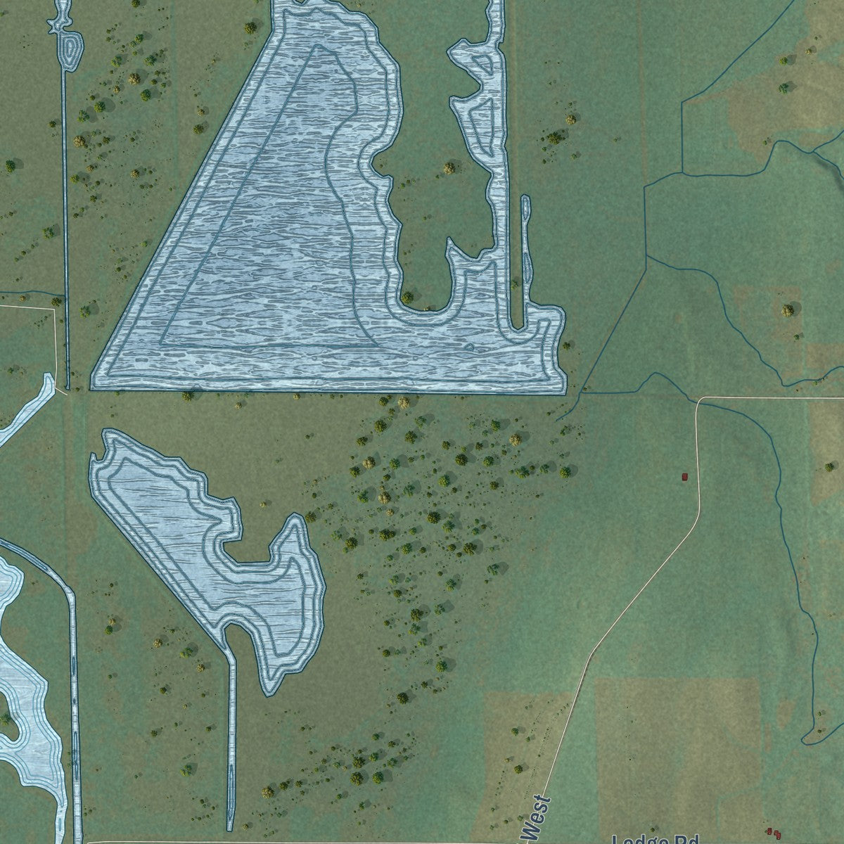 Second close-up of the map of Leroy, Wisconsin print showing more streets and buildings