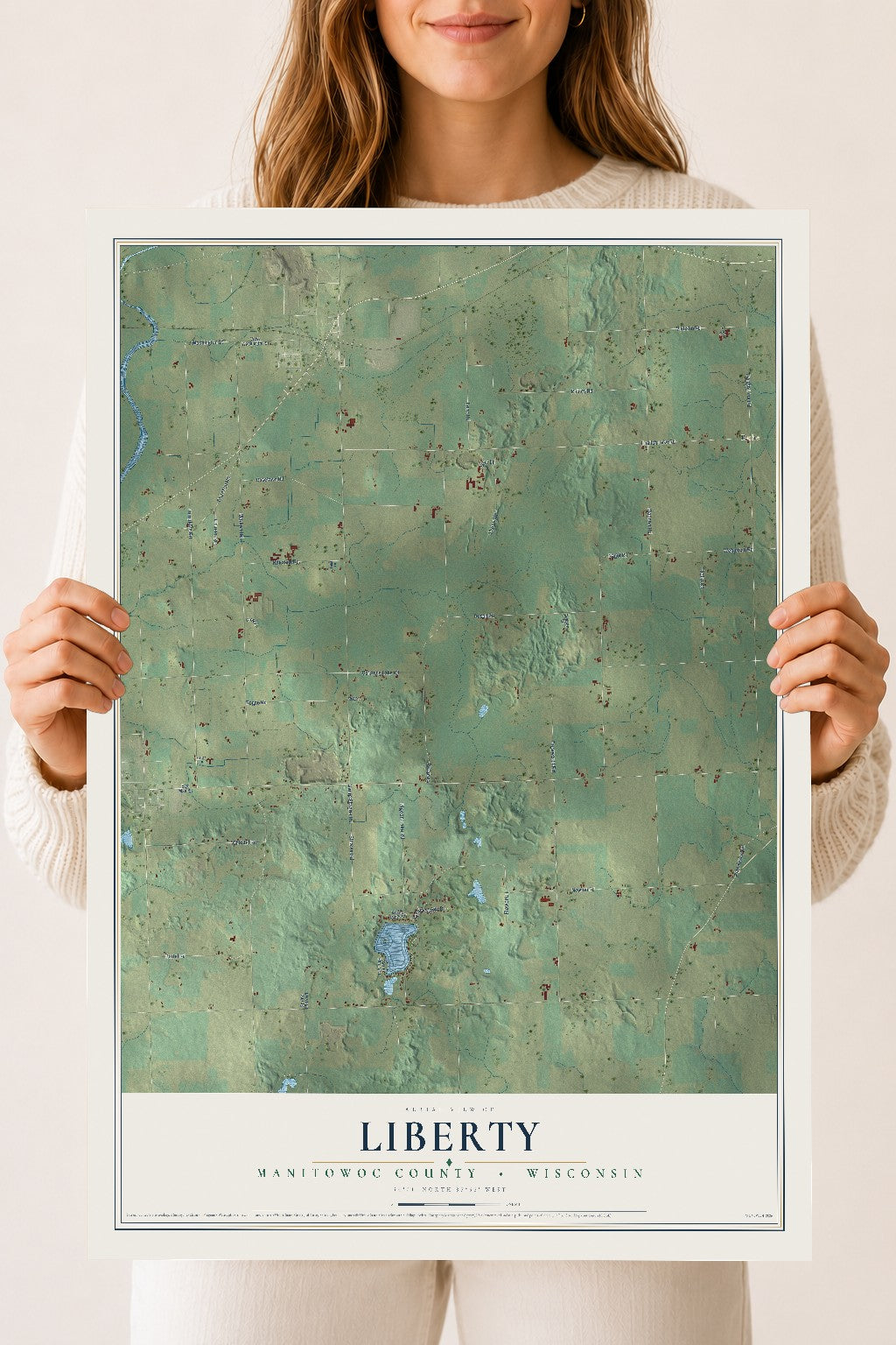 Map of Liberty, Manitowoc County, Wisconsin, 18 x 24 inch unframed archival matte print