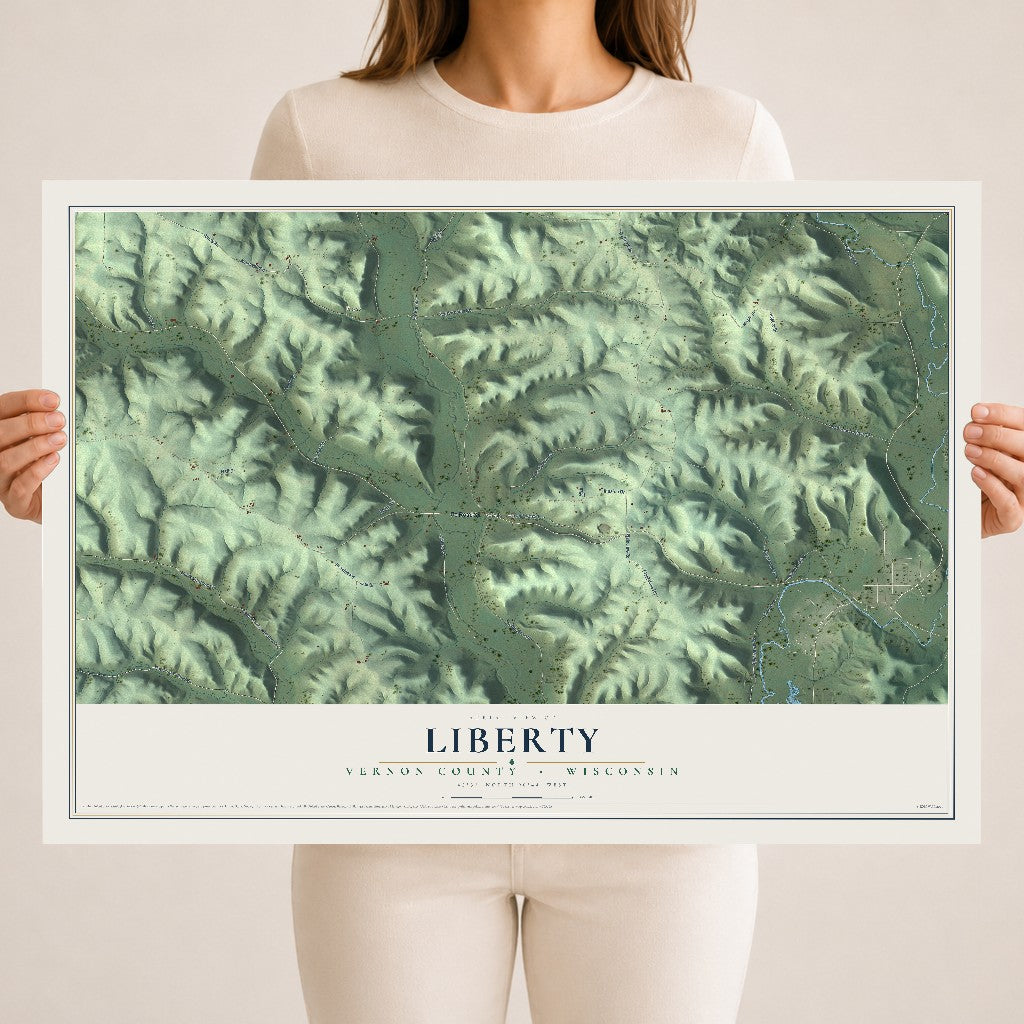 Map of Liberty, Vernon County, Wisconsin, 18 x 24 inch unframed archival matte print