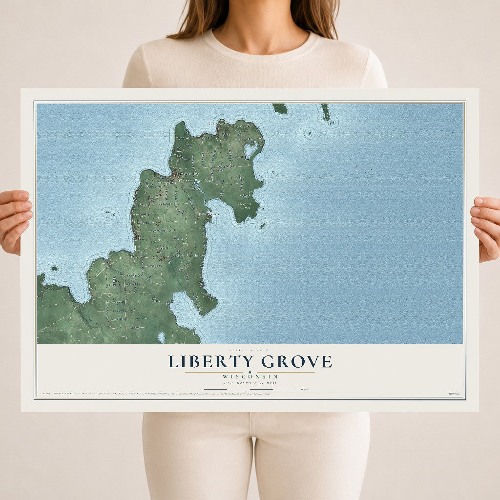 Map of Liberty Grove, Wisconsin, 18 x 24 inch unframed archival matte print