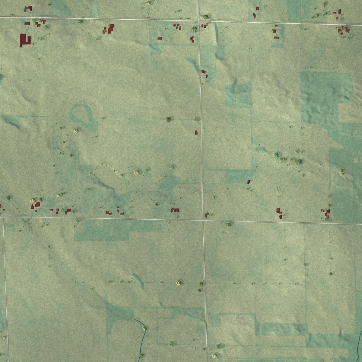 Second close-up of the map of Lima, Rock County, Wisconsin print showing more streets and buildings