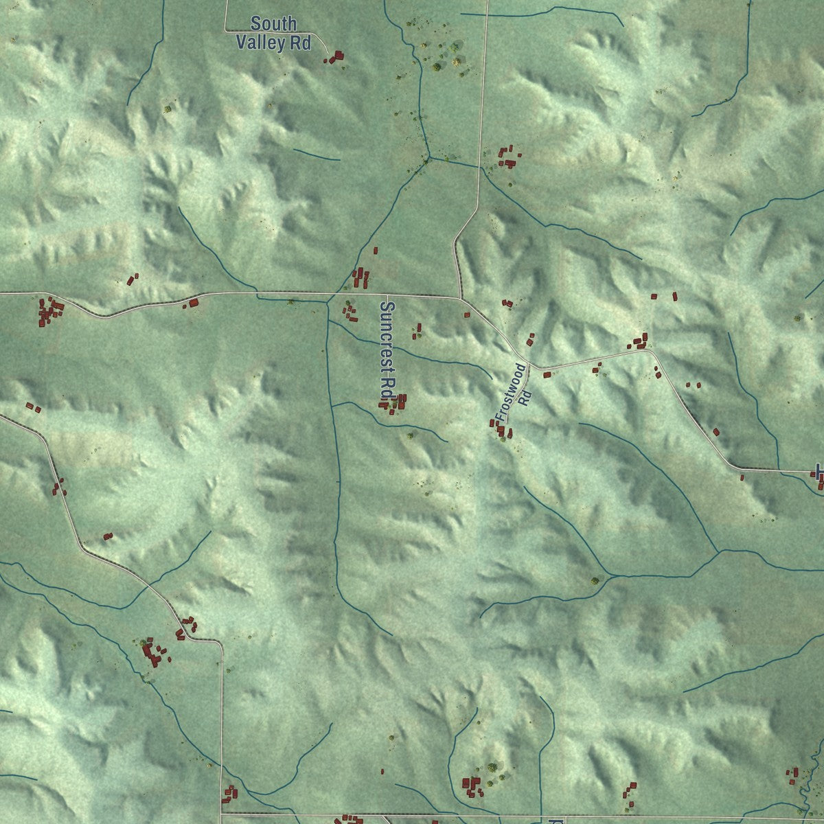 Second close-up of the map of Lincoln, Eau Claire County, Wisconsin print showing more streets and buildings