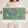 Map of Lincoln, Polk County, Wisconsin, 12 x 18 inch unframed archival matte print