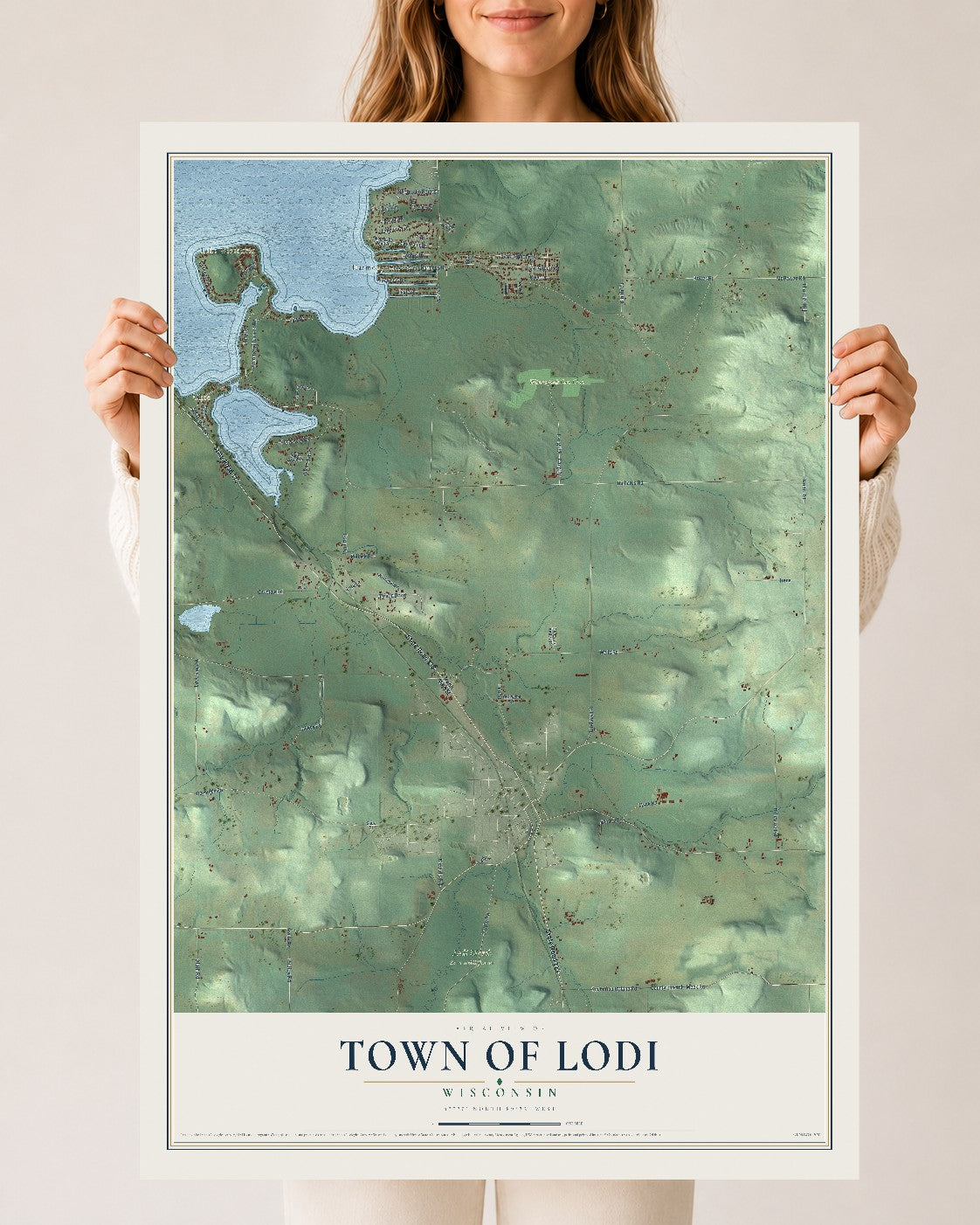 Map of the Town of Lodi, Wisconsin, 24 x 36 inch unframed archival matte print