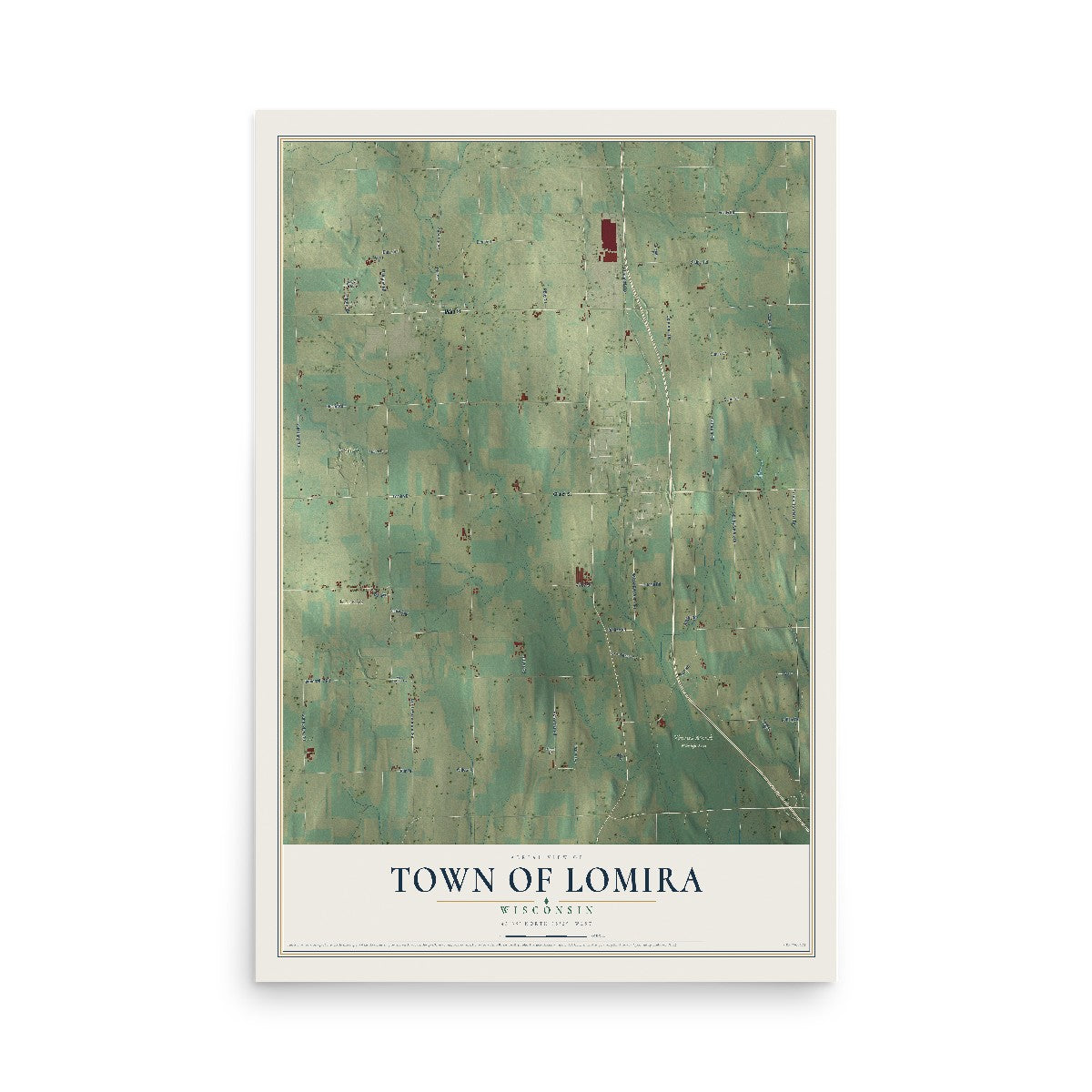 Map of the Town of Lomira, Wisconsin, 12 x 18 inch unframed archival matte print