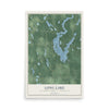 Map of Long Lake, Washburn County, Wisconsin, 12 x 18 inch unframed archival matte print