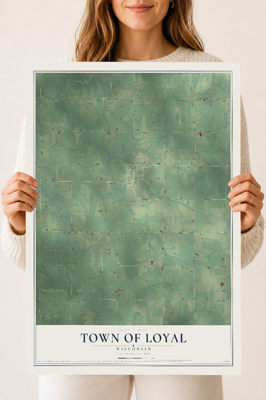 Map of the Town of Loyal, Wisconsin, 18 x 24 inch unframed archival matte print