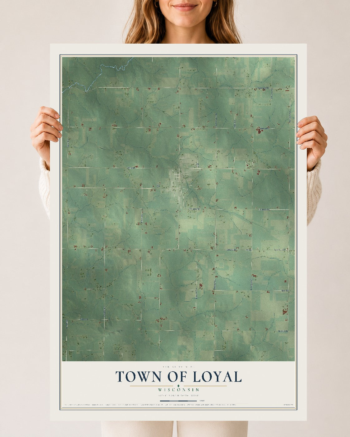 Map of the Town of Loyal, Wisconsin, 24 x 36 inch unframed archival matte print
