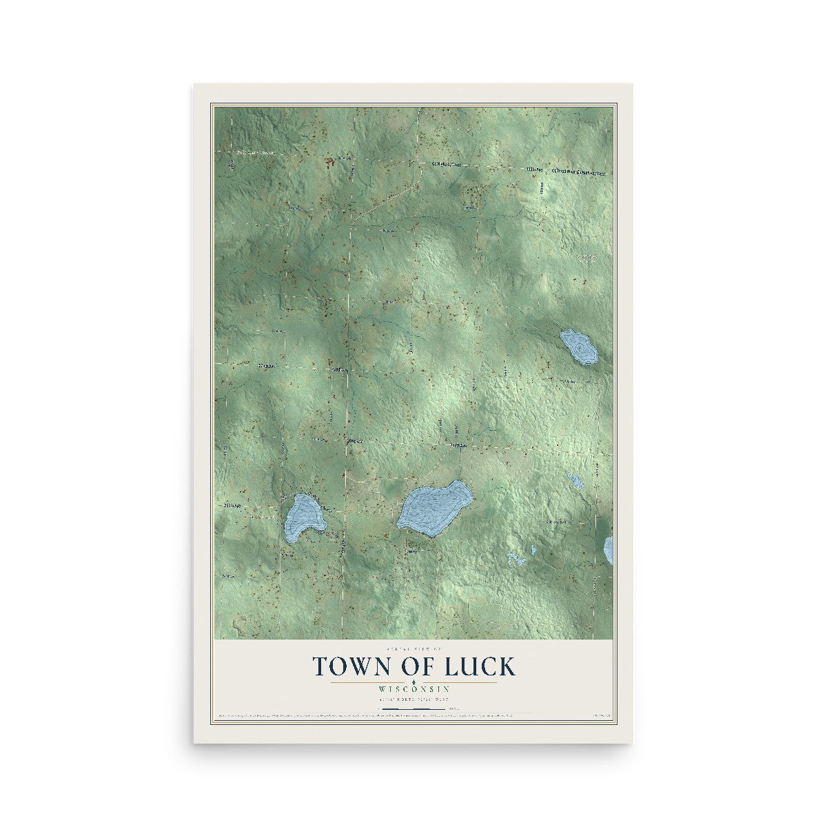 Map of the Town of Luck, Wisconsin, 12 x 18 inch unframed archival matte print