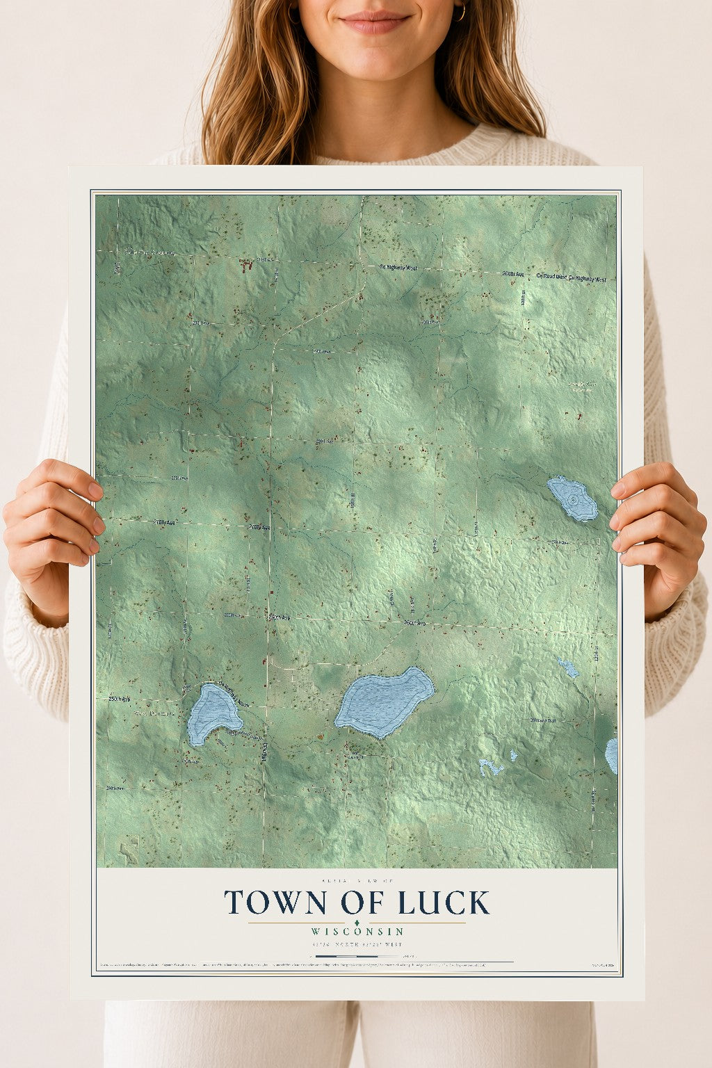 Map of the Town of Luck, Wisconsin, 18 x 24 inch unframed archival matte print