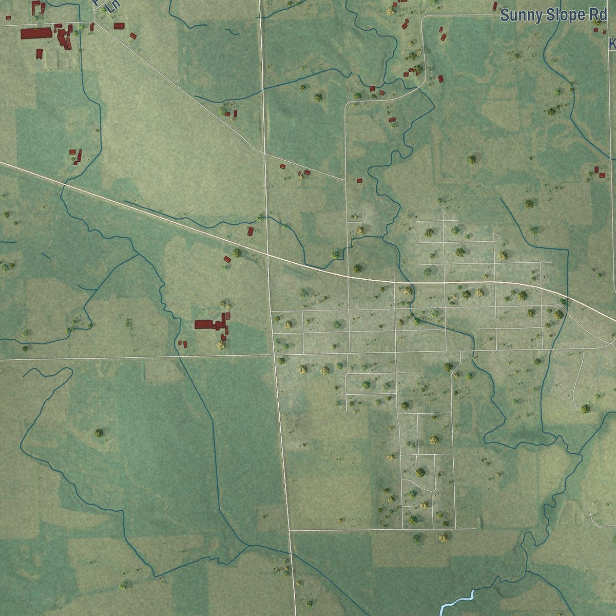 Close-up of the map of Maple Grove, Manitowoc County, Wisconsin print showing street and building detail
