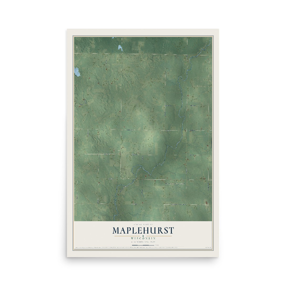Map of Maplehurst, Wisconsin, 12 x 18 inch unframed archival matte print