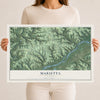 Map of Marietta, Wisconsin, 12 x 18 inch unframed archival matte print