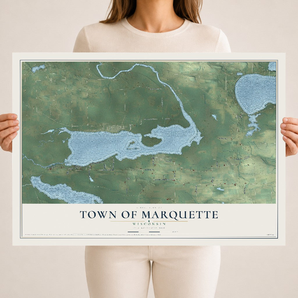 Map of the Town of Marquette, Wisconsin, 18 x 24 inch unframed archival matte print