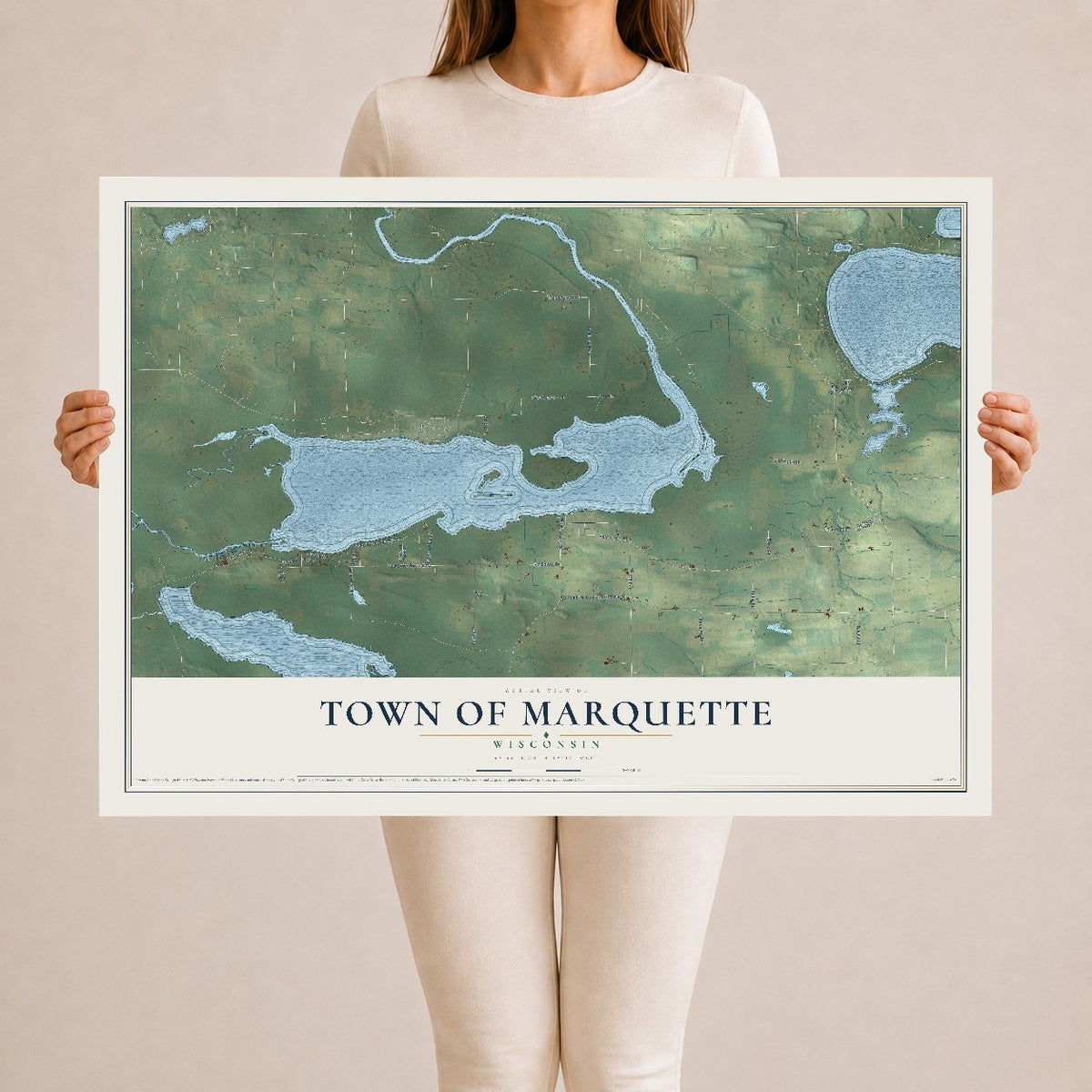 Map of the Town of Marquette, Wisconsin, 24 x 36 inch unframed archival matte print