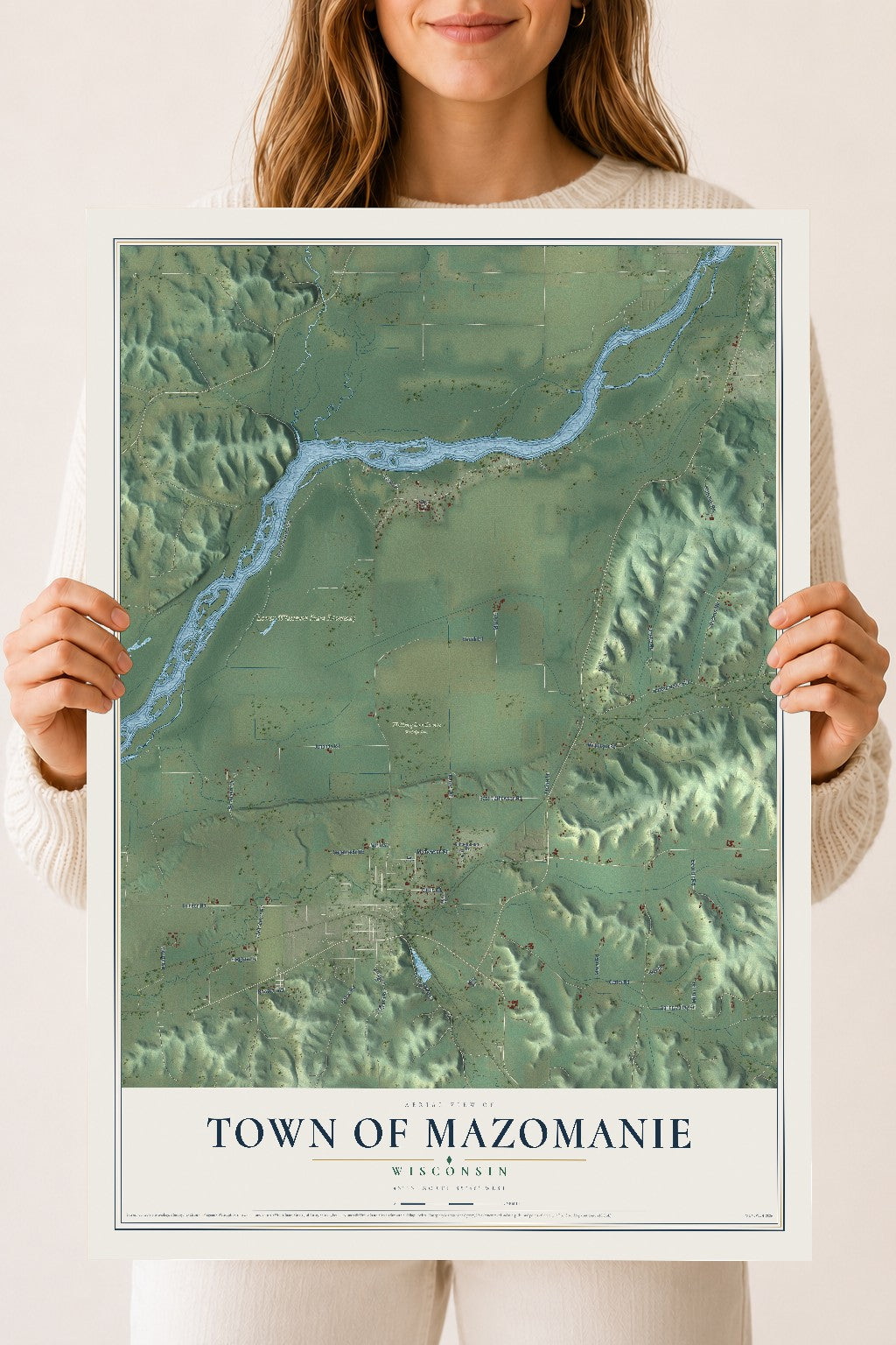 Map of the Town of Mazomanie, Wisconsin, 18 x 24 inch unframed archival matte print
