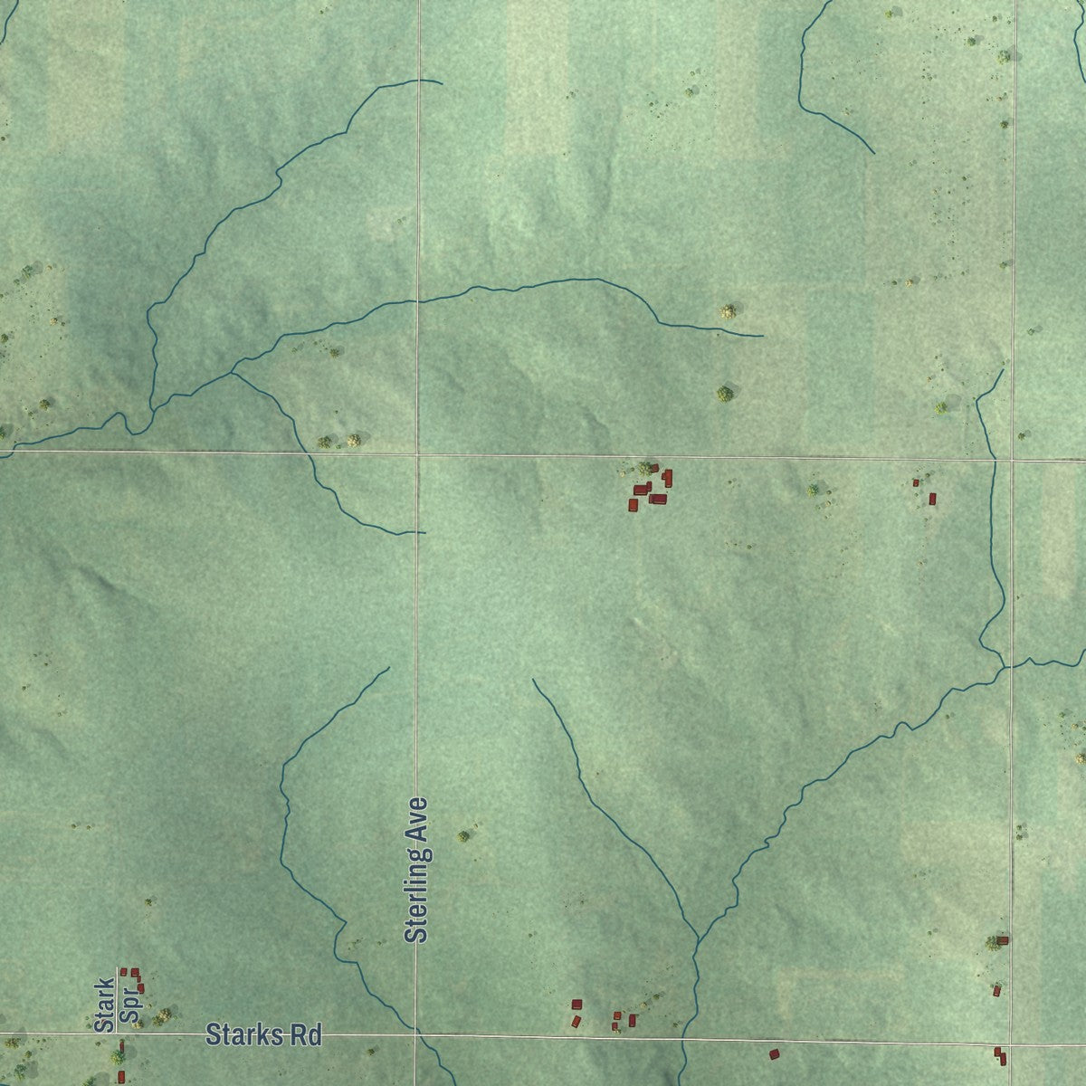 Second close-up of the map of Mead, Wisconsin print showing more streets and buildings