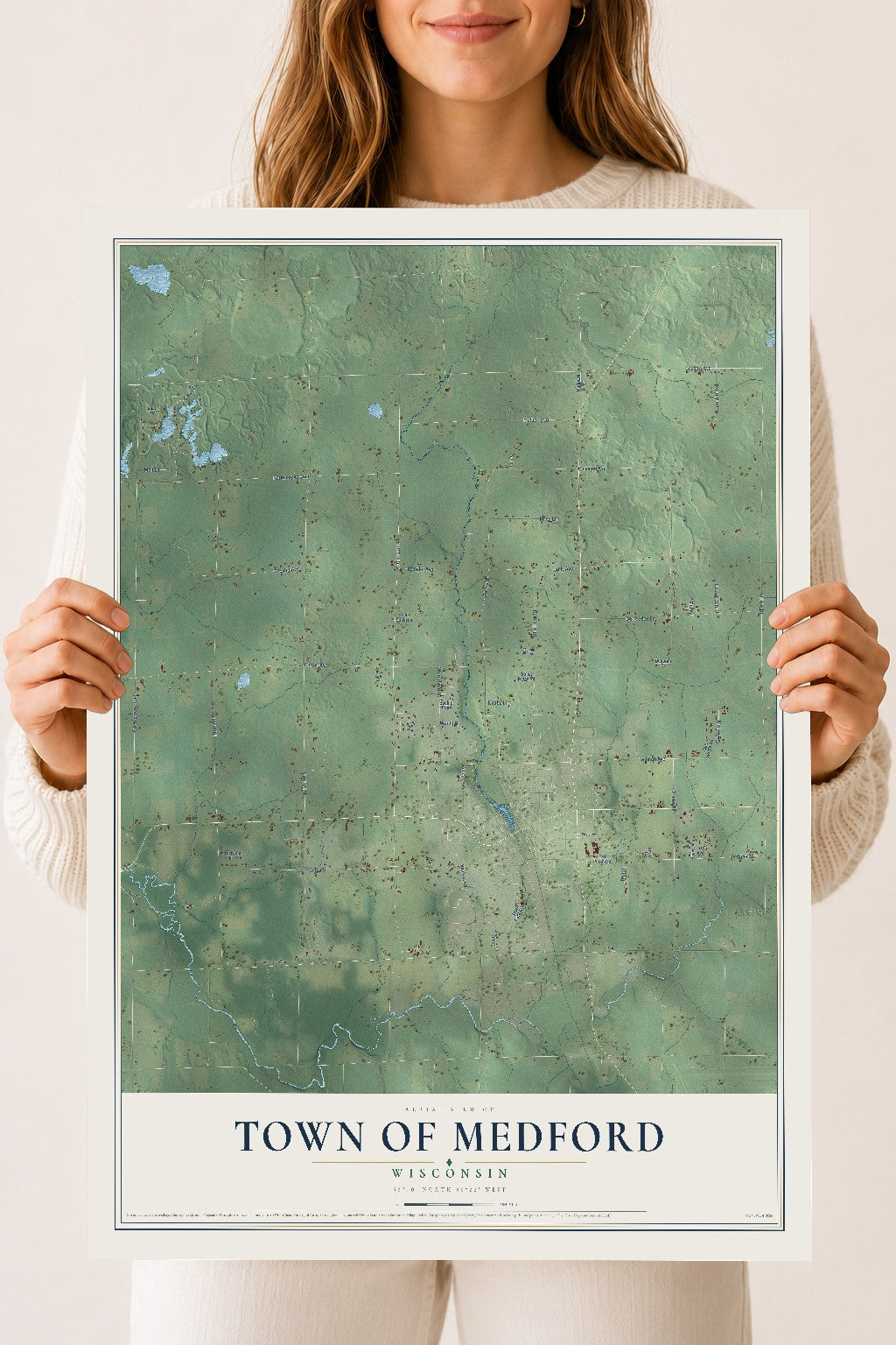 Map of the Town of Medford, Wisconsin, 18 x 24 inch unframed archival matte print