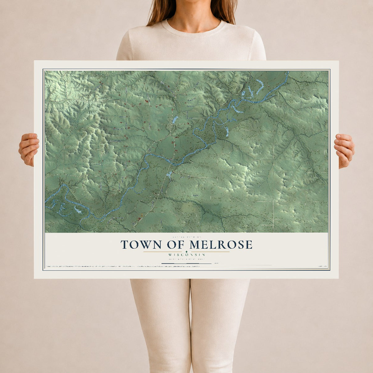 Map of the Town of Melrose, Wisconsin, 24 x 36 inch unframed archival matte print