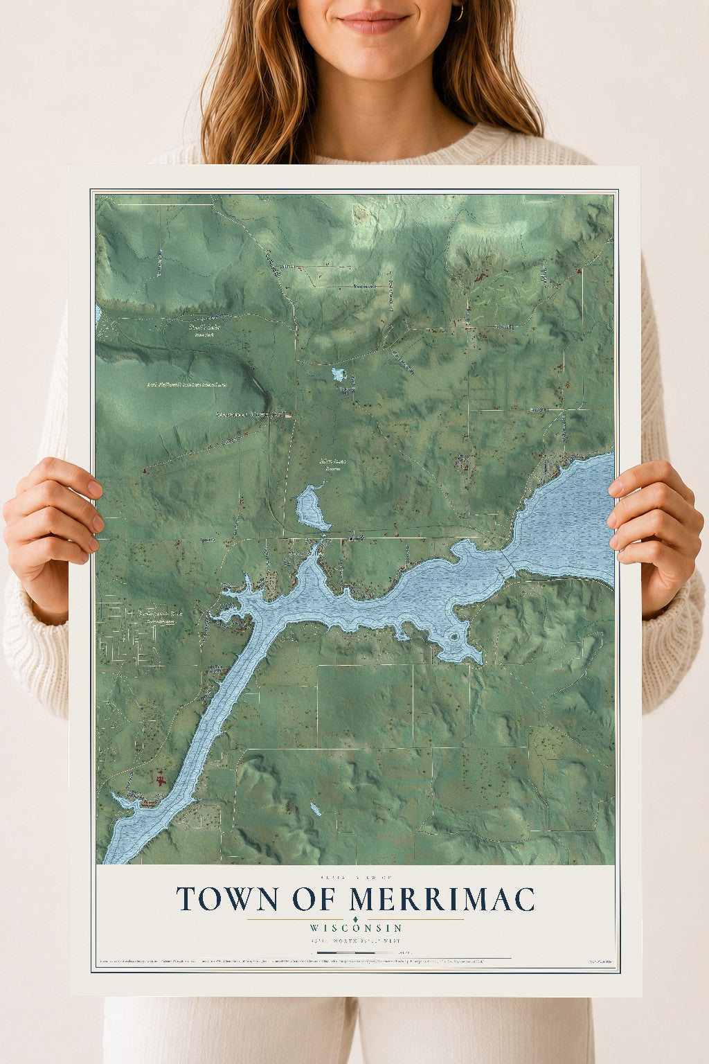 Map of the Town of Merrimac, Wisconsin, 18 x 24 inch unframed archival matte print