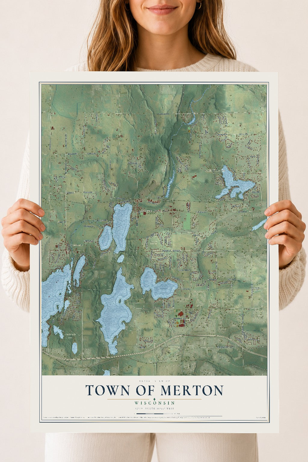 Map of the Town of Merton, Wisconsin, 18 x 24 inch unframed archival matte print