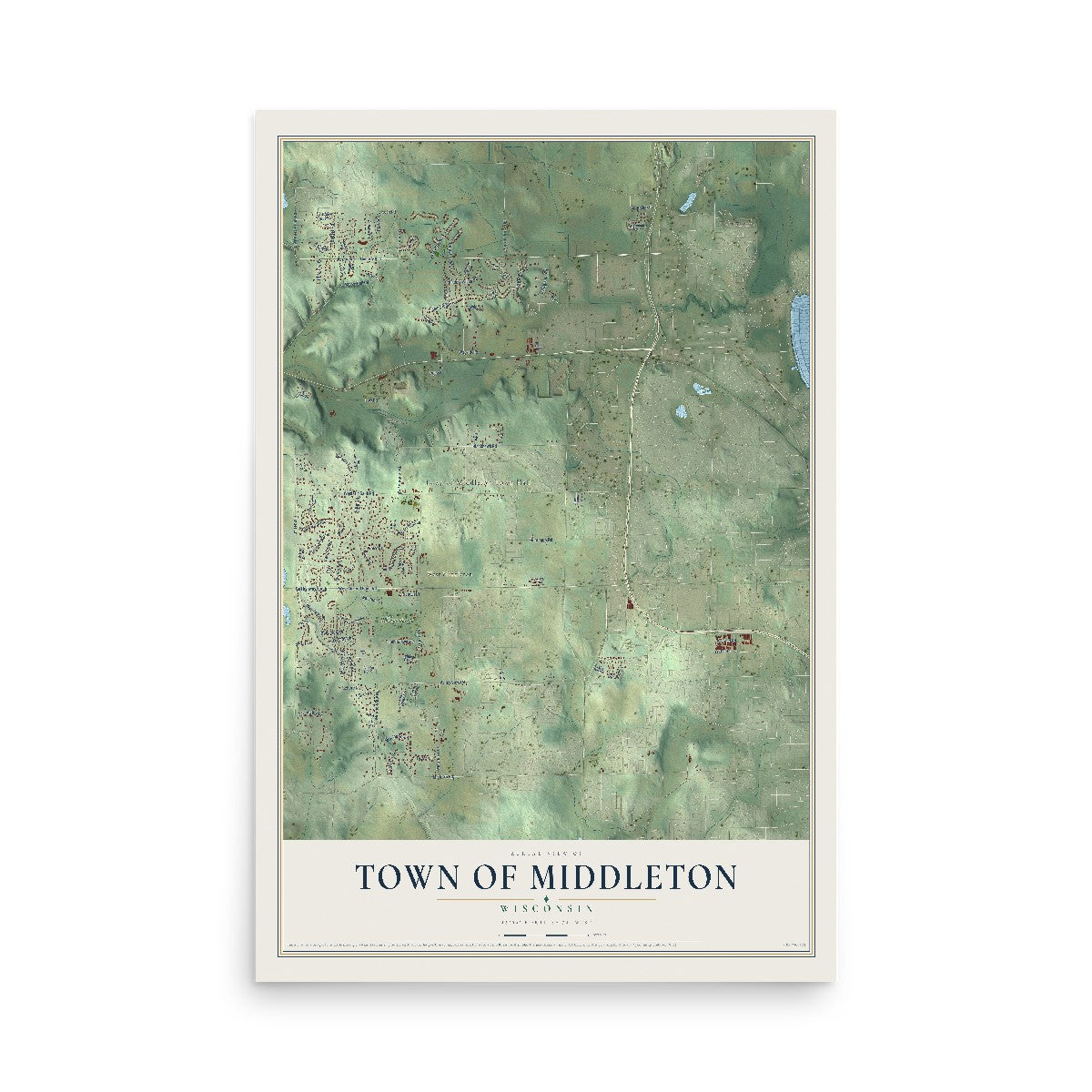 Map of the Town of Middleton, Wisconsin, 12 x 18 inch unframed archival matte print