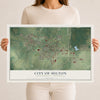 Map of Milton, Wisconsin, 12 x 18 inch unframed archival matte print