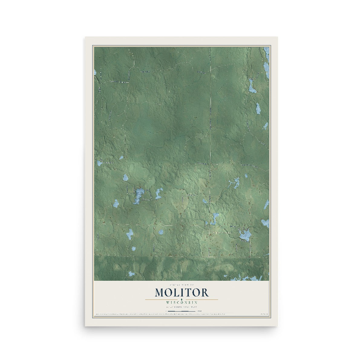Map of Molitor, Wisconsin, 12 x 18 inch unframed archival matte print