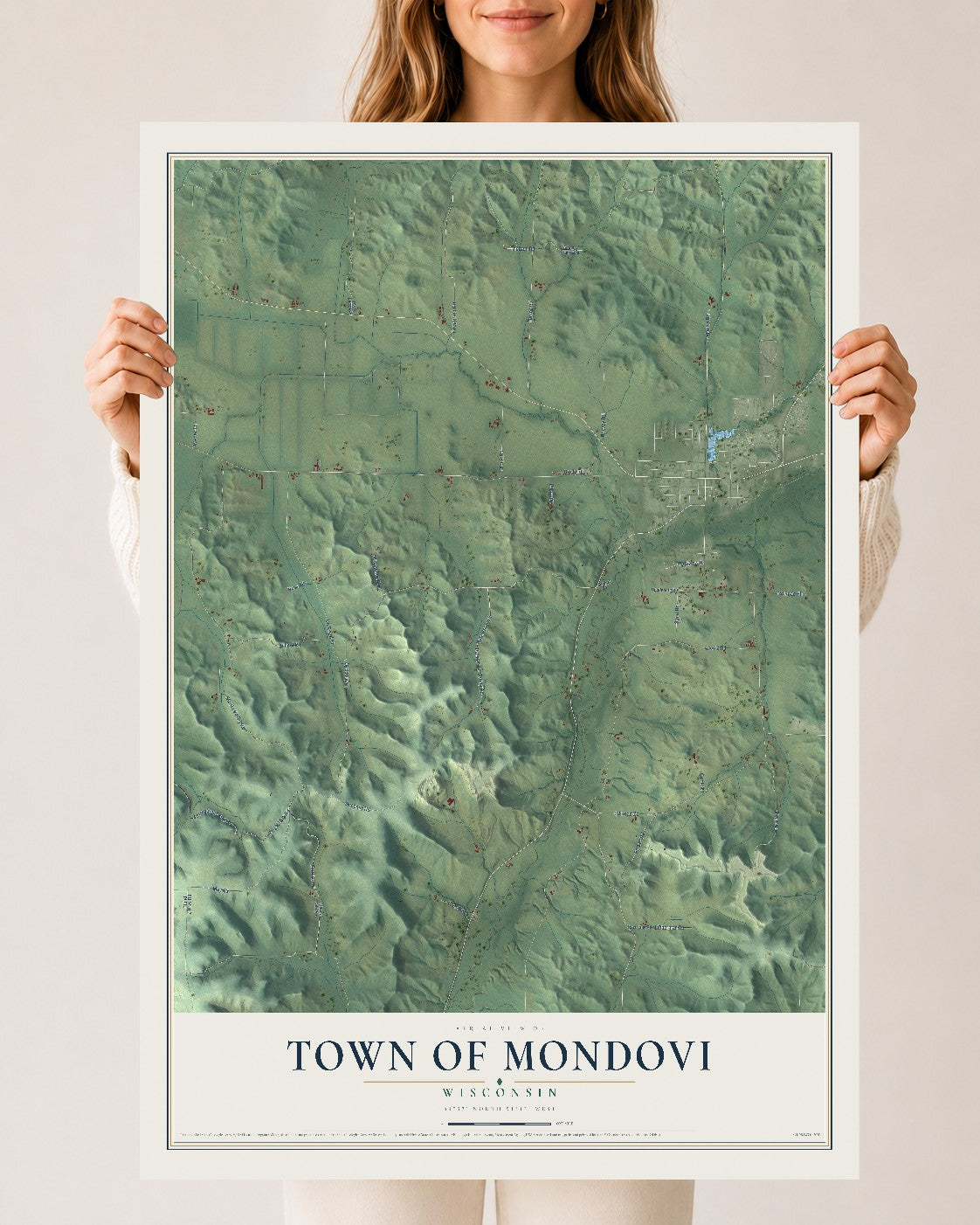 Map of the Town of Mondovi, Wisconsin, 24 x 36 inch unframed archival matte print