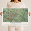 Map of Monroe, Wisconsin, 12 x 18 inch unframed archival matte print