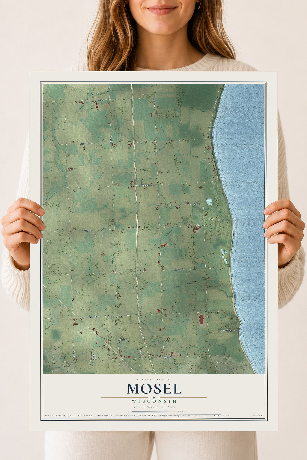 Map of Mosel, Wisconsin, 18 x 24 inch unframed archival matte print