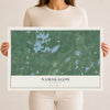 Map of Namakagon, Wisconsin, 12 x 18 inch unframed archival matte print
