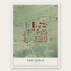 New Coeln, Wisconsin map print, the full design