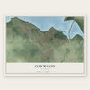 Oakwood, Wisconsin map print, the full design